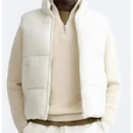 Mens White Puffer Vest
