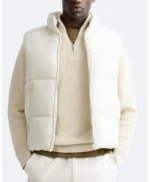 Mens White Puffer Vest