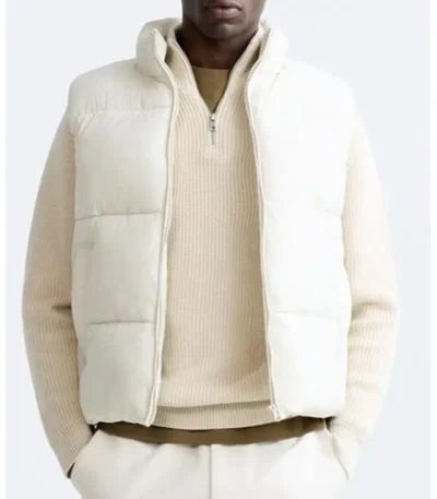Mens White Puffer Vest