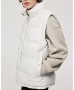Mens White Puffer Vest