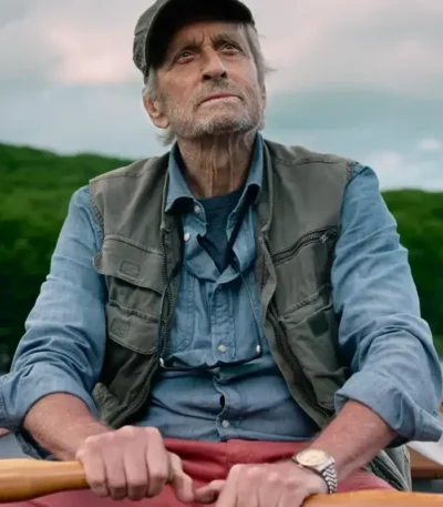 Michael Douglas Looking Through Water Green Vest