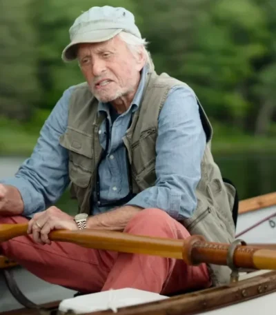 Michael Douglas Looking Through Water Green Vest