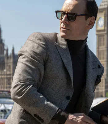 Michael Fassbender Black Bag Grey Blazer