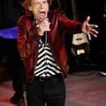 Mick Jagger Rolling Stone Leather Bomber Jacket