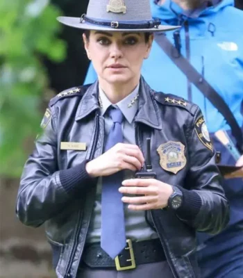 Mila Kunis Wake Up Dead Man Leather Bomber Jacket