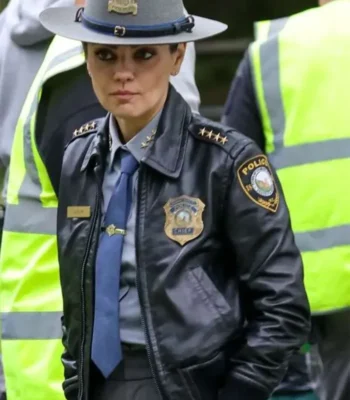 Mila Kunis Wake Up Dead Man Leather Bomber Jacket