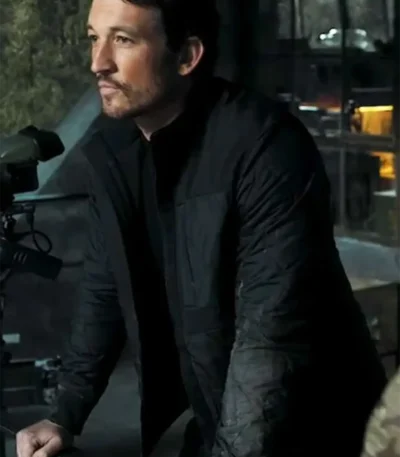 Miles Teller The Gorge Black Quilted Parachute Jacket