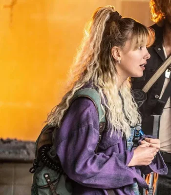 Millie Bobby Brown The Electric State Purple Jacket