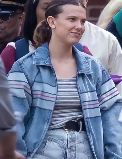 Millie Bobby Brown The Electric State Stripe Jacket Millie Bobby Brown The Electric State Stripe Jacket