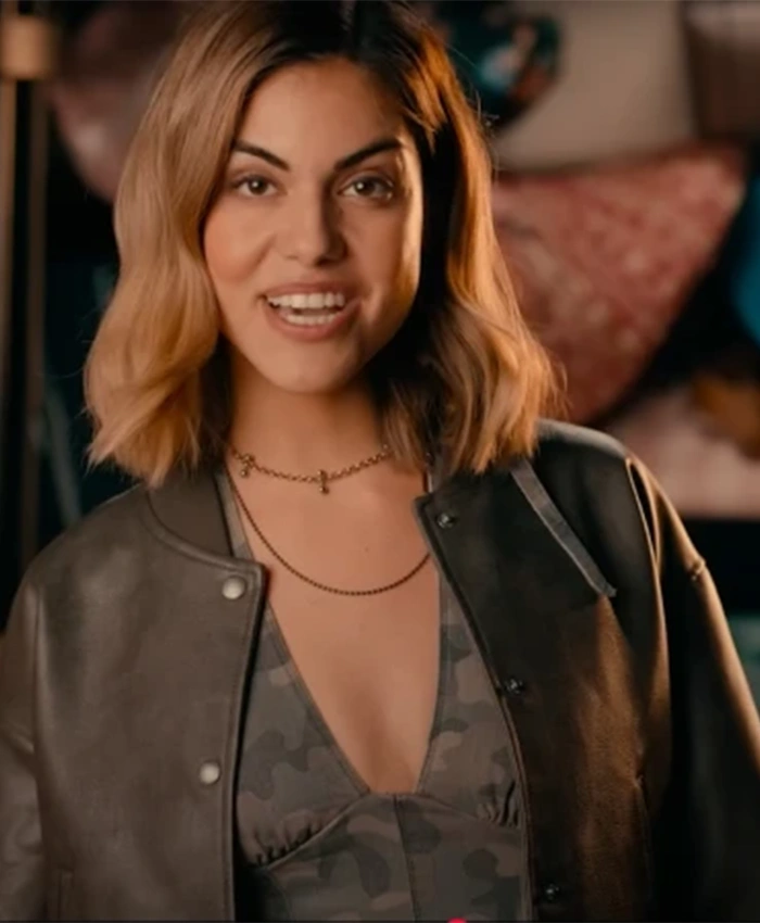Miranda Cosgrove The Wrong Paris Black Bomber Jacket Miranda Cosgrove The Wrong Paris Black Bomber Jacket