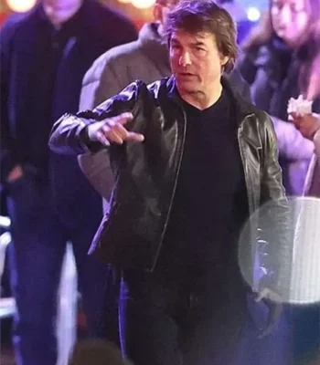 Mission Impossible 8 Tom Cruise Black Leather Jacket
