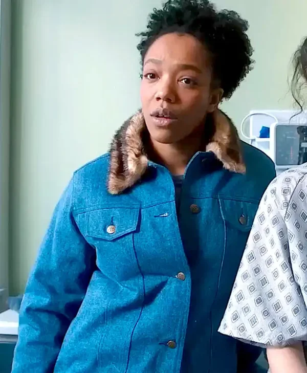 Naomi Ackie Sorry, Baby Blue Jacket Naomi Ackie Sorry, Baby Blue Jacket