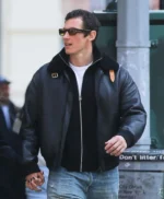 Callum Turner NYC Shearling Leather Jacket