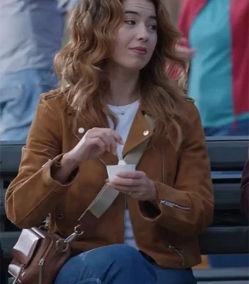 Nichole Sakura Royal-ish Brown Leather Jacket