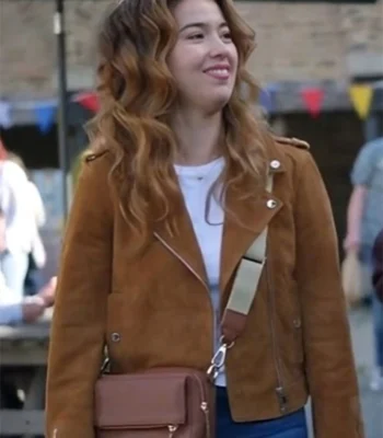Nichole Sakura Royal-ish Brown Leather Jacket