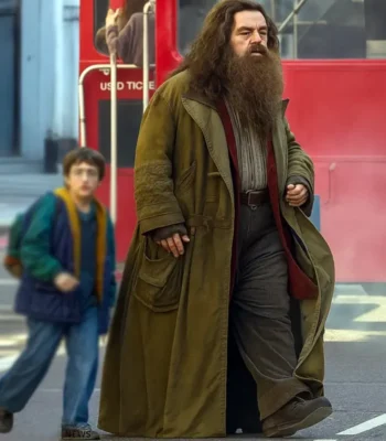 Nick Frost Harry Potter Green Cotton Coat
