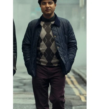 Nick Mohammad Deep Cover Blue Quilted Jacket