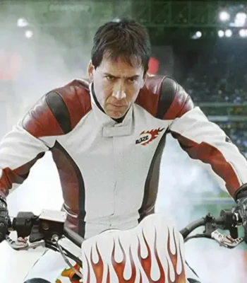 Nicolas Cage White and Red Leather Jacket