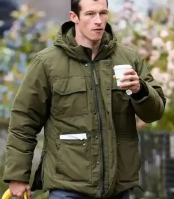 One Night Only Callum Turner Olive Green Jacket