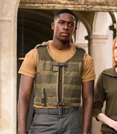 Outside The Wire Damson Idris Olive Green Vest