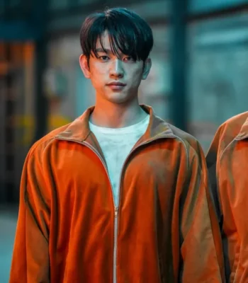 Park Jin-young High Five Brown Track Jacket
