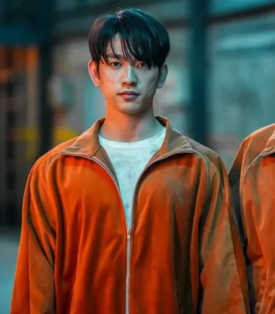 Park Jin-young High Five Brown Track Jacket