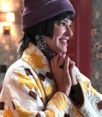 Parker Posey The Parenting Yellow & White Quilted Coat