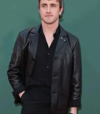 Paul Mescal Hamnet Black Leather Jacket