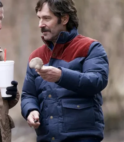 Paul Rudd Friendship Blue and Red Puffer Jacket