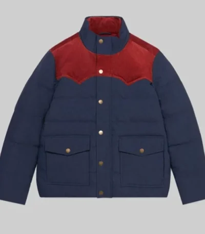 Paul Rudd Friendship Blue and Red Puffer Jacket
