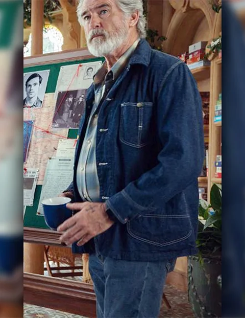 Pierce Brosnan The Thursday Murder Club Denim Jacket Pierce Brosnan The Thursday Murder Club Denim Jacket