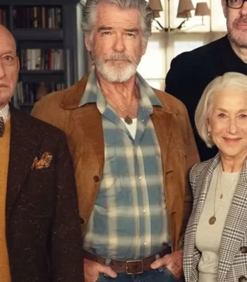 Pierce Brosnan The Thursday Murder Club Suede Leather Jacket