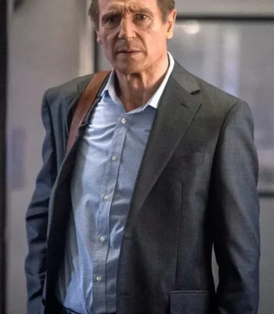 Retribution 2023 liam neeson grey suit