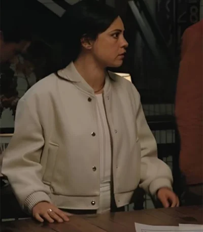 Rosa Salazar Play Dirty Beige Bomber Jacket
