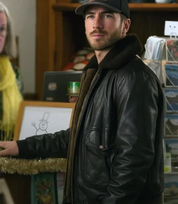 Ryan Carnes A Cherry Pie Christmas Leather Jacket