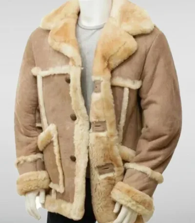 SF-0325 Heavy Shearling Beige Leather Jacket