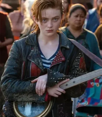 Sadie Sink O’Dessa Black Leather Jacket
