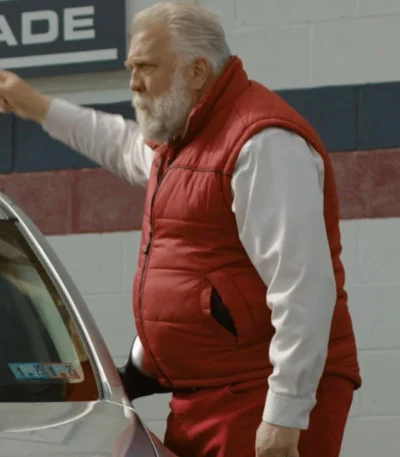 Saint Nick of Bethlehem Daniel Roebuck Red Puffer Vest