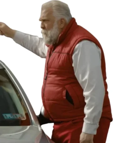 Saint Nick of Bethlehem Daniel Roebuck Red Puffer Vest