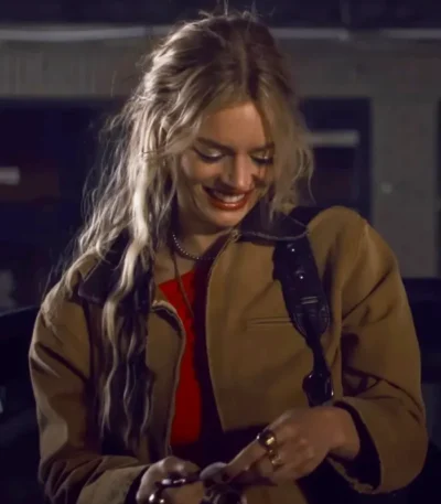 Samara Weaving Eenie Meanie Brown Jacket