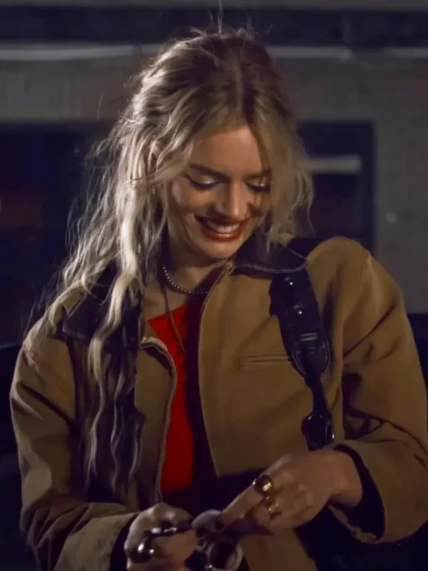 Samara Weaving Eenie Meanie Brown Jacket