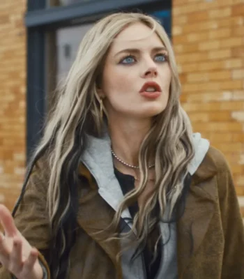Samara Weaving Eenie Meanie Suede Coat