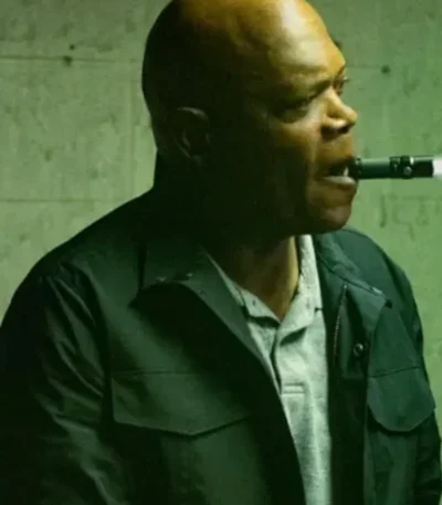 Samuel Jackson Spiral Black Cotton Jacket