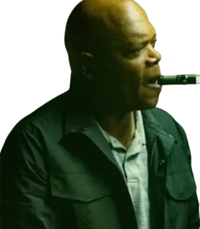 Samuel Jackson Spiral Black Cotton Jacket