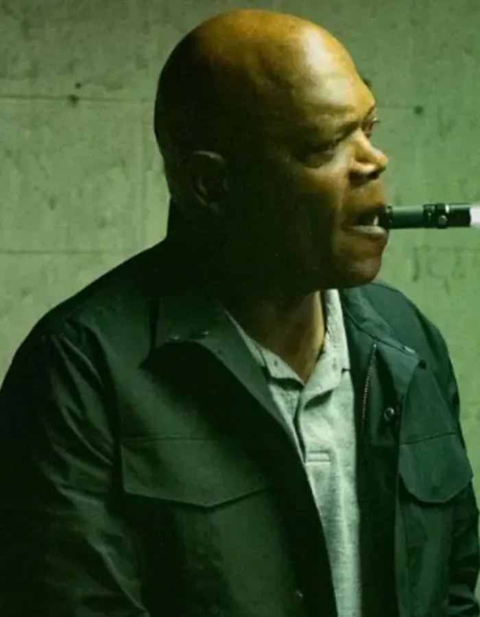 Samuel Jackson Spiral Black Cotton Jacket Samuel Jackson Spiral Black Cotton Jacket