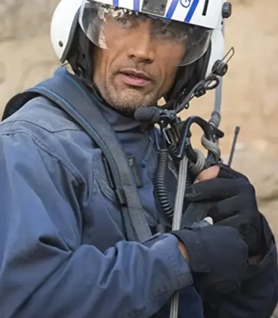 San Andreas Dwayne Johnson Pilot Blue Jacket