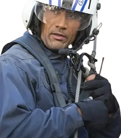 San Andreas Dwayne Johnson Pilot Blue Jacket