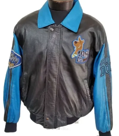 Scooby Doo Black Leather Varsity Jacket
