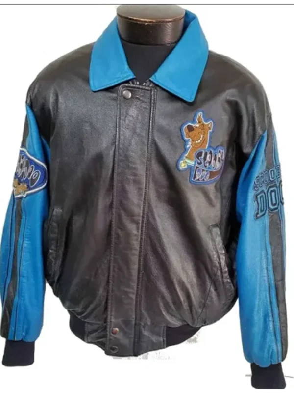 Scooby Doo Black Leather Varsity Jacket