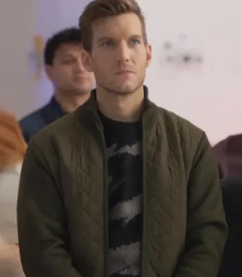 Scott Michael Foster Return to Office Green Quilted Jacket